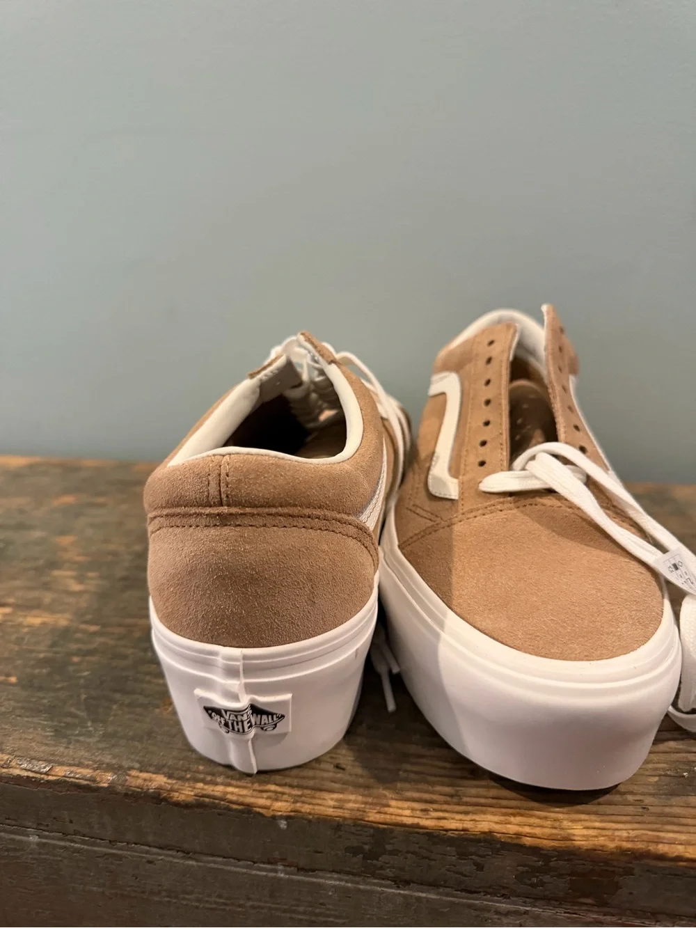 Vans Old Skool Sneakers in Tan and White